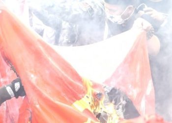 Tolak RUU HIP, Massa Bakar Bendera PKI