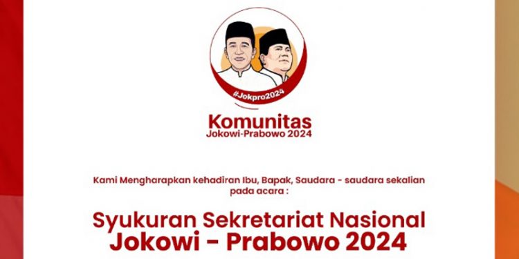 Dorong Jokowi-Prabowo di 2024, Jokpro 2024 Adakan Syukuran Sekretariat Nasional