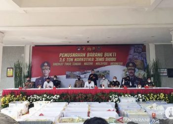 Polri Memusnahkan 3,6 Ton Sabu-sabu Hasil Pengungkapan Kasus