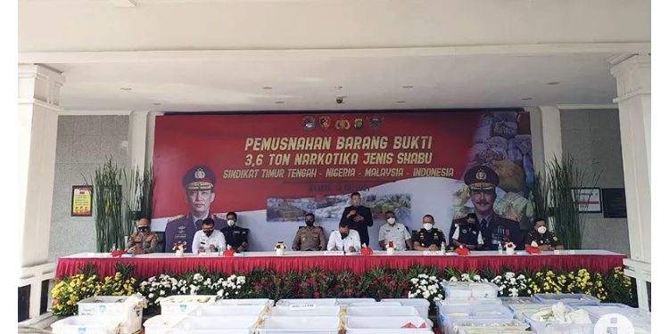 Polri Memusnahkan 3,6 Ton Sabu-sabu Hasil Pengungkapan Kasus