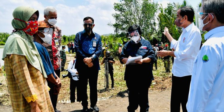 Menteri LHK Dampingi Presiden  Melakukan Penanaman Mangrove di Jateng