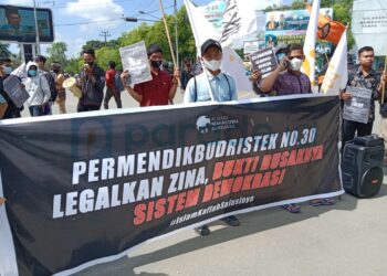 Aliansi Mahasiswa Bersuara Sultra Tolak Permendikbudristek Nomor 30 Tahun 2021