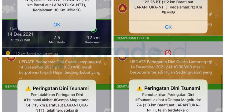 Peringatan Dini Tsunami oleh BMKG Hari Ini