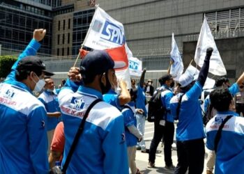 Buruh dari SPN Aksi di Depan Kedubes Jepang, Menyoal Dugaan Union Busting