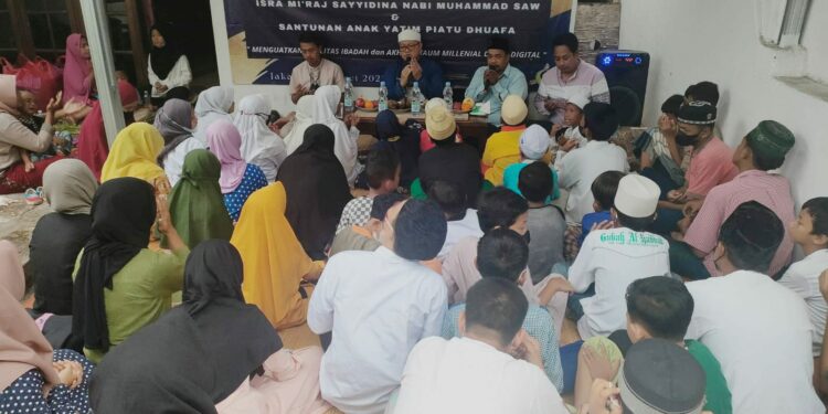 Peringati Isra Mikraj, SESMI Bersama LSM PJTR & Pemuda Bagikan Santunan ke Yatim Piatu