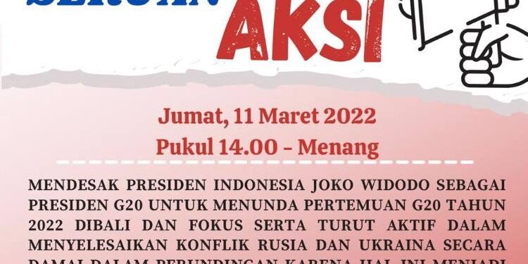 KMR Desak Presiden Jokowi Tunda Pertemuan G20 2022 di Bali