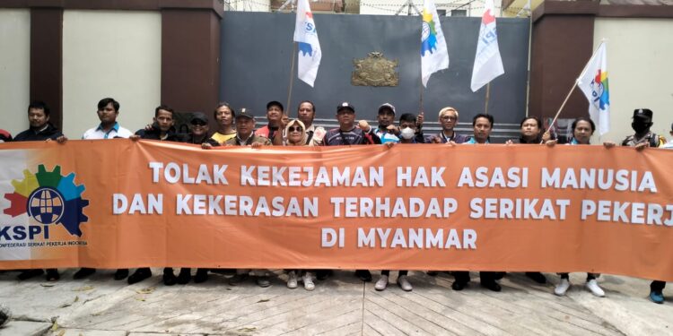 Aksi KSPI di Kedutaan Besar Myanmar, Menyoal Ini