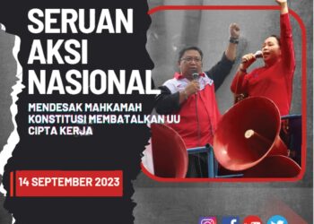 Aksi KSBSI 14 September Mendesak MK Batalkan UU Cipta Kerja