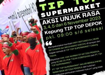 Aksi ASPEK Indonesia di TIP TOP Depok Besok hingga Senin Menyuarakan Ini