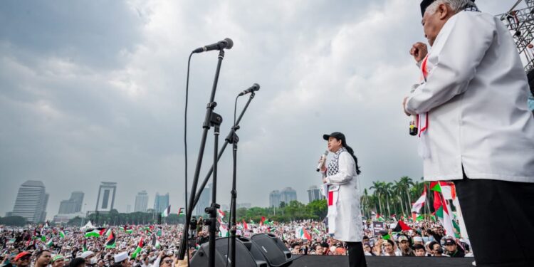 Puan Maharani di Aksi Bela Palestina, Desak Israel Hentikan Agresi Militernya terhadap Palestina