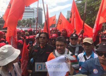 Aksi Partai Buruh Kawal Sidang Perdana Uji Materiel di MK, Minta Hakim Batalkan Ciptaker