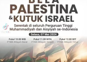 Aksi Bela Palestina Kutuk Israel FR PTMA 7 Mei Diikuti Dosen dan Mahasiswa