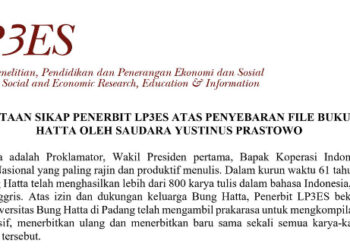 Sikap Penerbit LP3ES atas Penyebaran File Buku Bung Hatta oleh Yustinus Prastowo