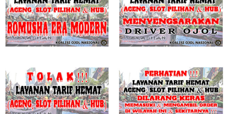 Sebaran Ratusan Spanduk Penolakan Kebijakan Aplikator oleh KON di Jabodetabek