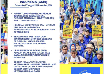 Sikap GSBI 20 November 2024 Aksi di Kemnaker