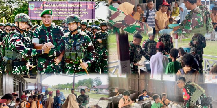 Satgas Yonif 642/Kps Dukung Makan Bergizi di Papua Barat Diapresiasi Dankolakops