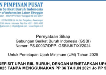 Sikap GSBI terkait Penetapan Upah Minimum 2025
