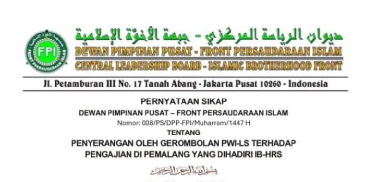FPI Kecam Penyerangan Terencana PWI-LS saat Tabligh Akbar HRS