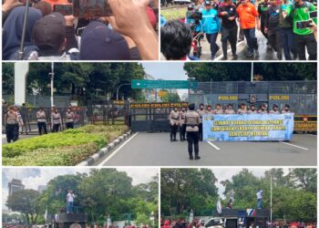 Aksi Unjuk Rasa Buruh Jabar Tolak UMSK di Jakarta